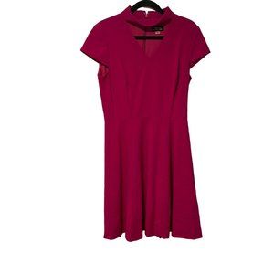 Tahari Arthur S Levine size 8 short sleeve pink v neck dress